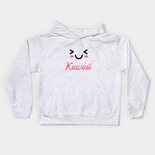 kawaii face Kids Hoodie by SYAO